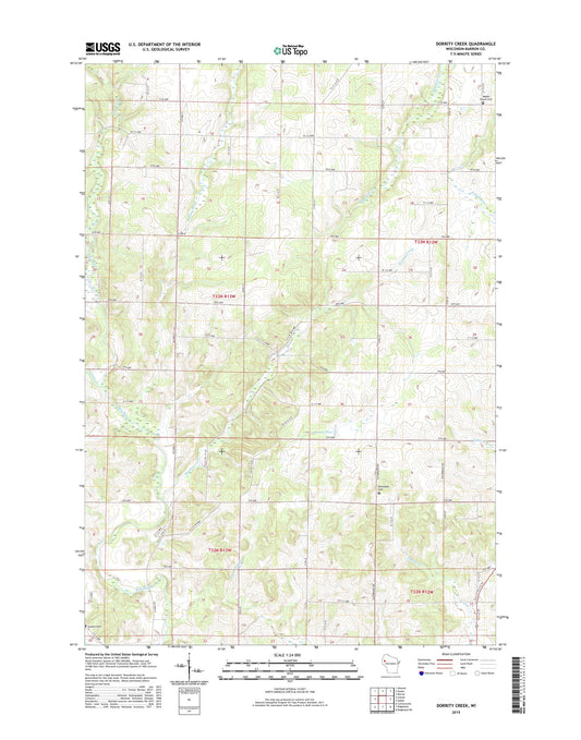 Dorrity Creek Wisconsin US Topo Map Image
