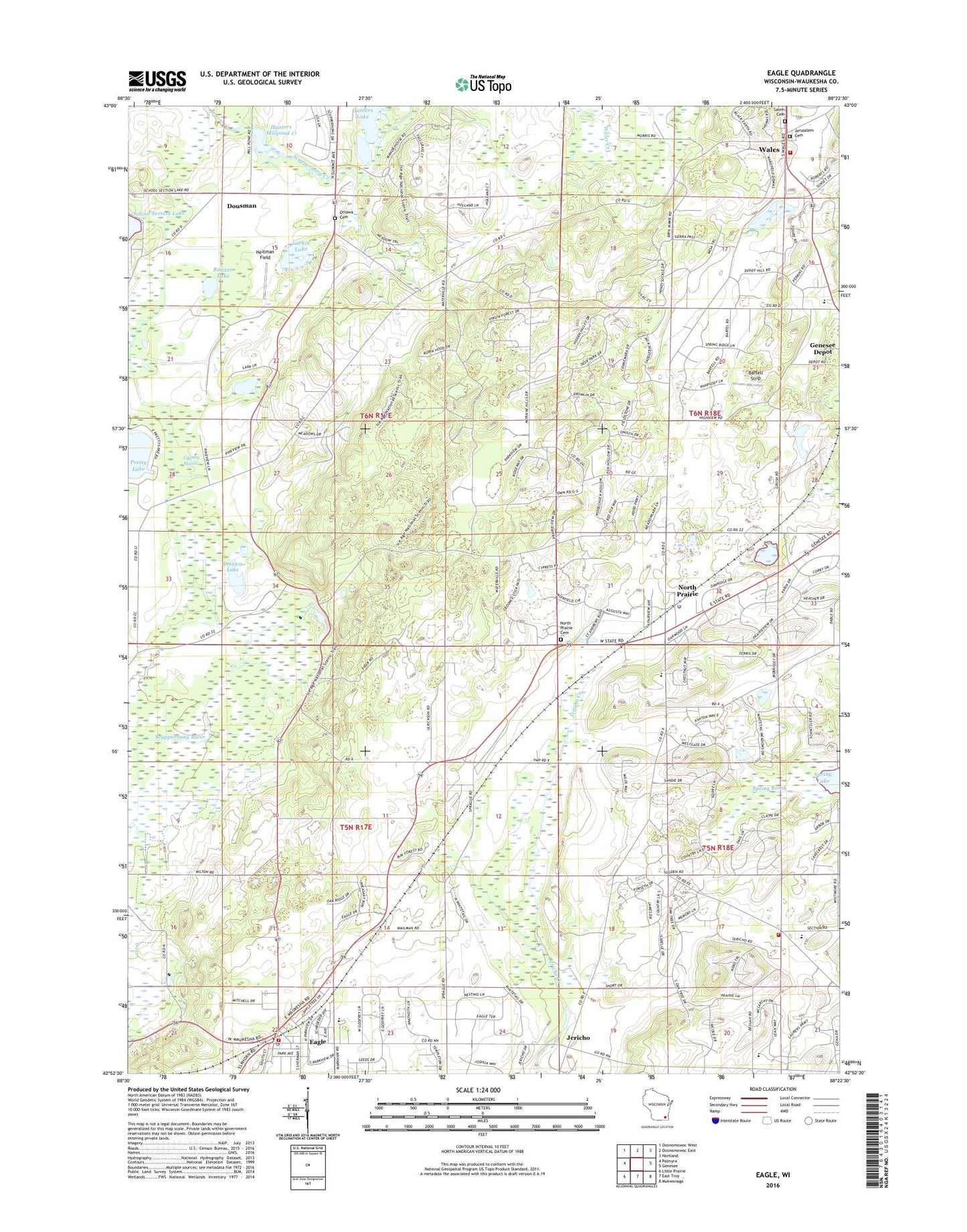 Eagle Wisconsin US Topo Map Image