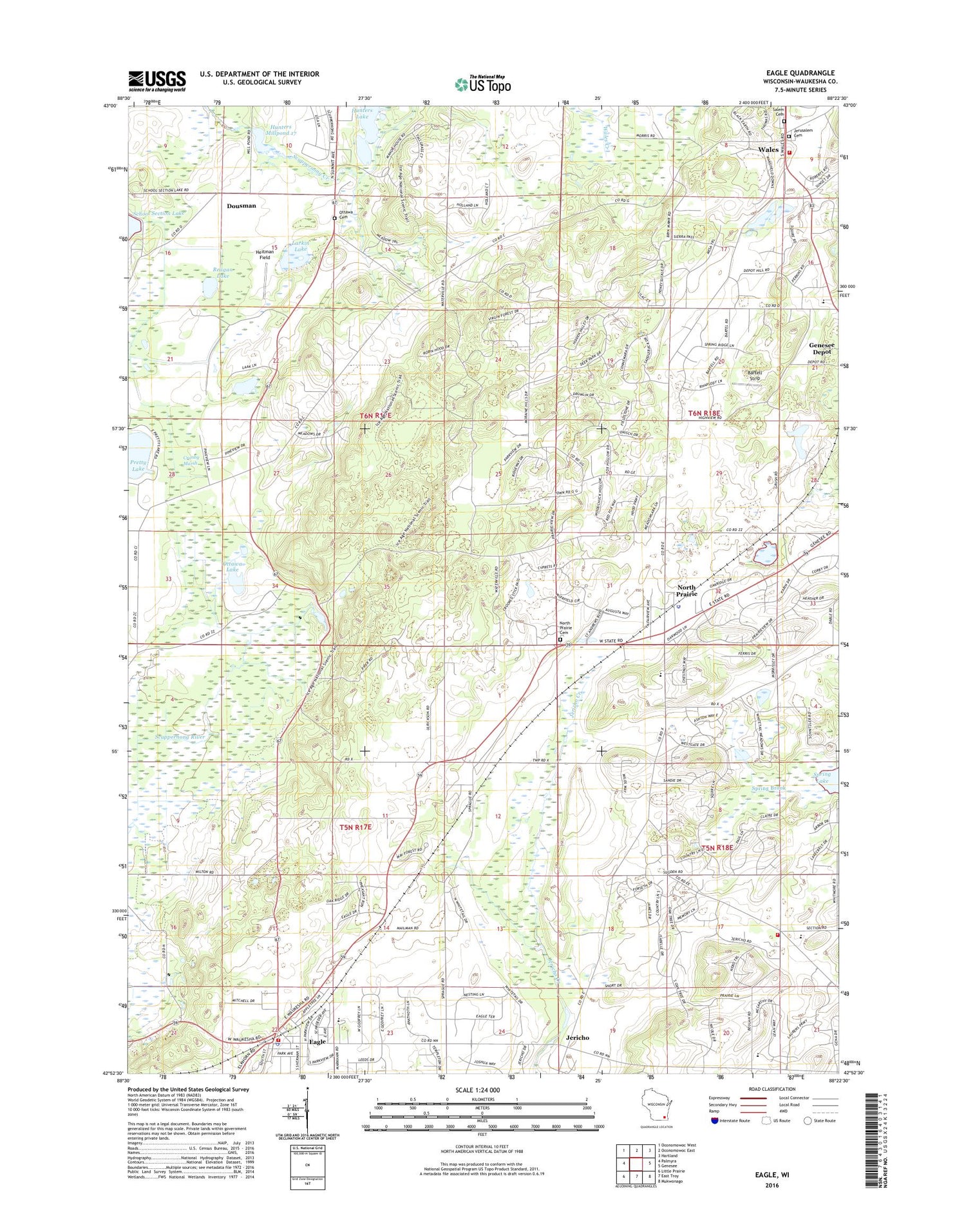 Eagle Wisconsin US Topo Map Image