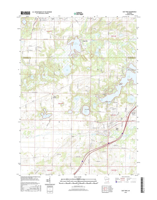 East Troy Wisconsin US Topo Map Image