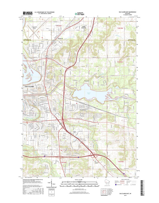 Eau Claire East Wisconsin US Topo Map Image