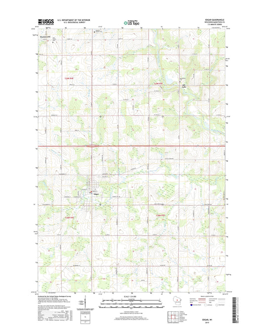 Edgar Wisconsin US Topo Map Image