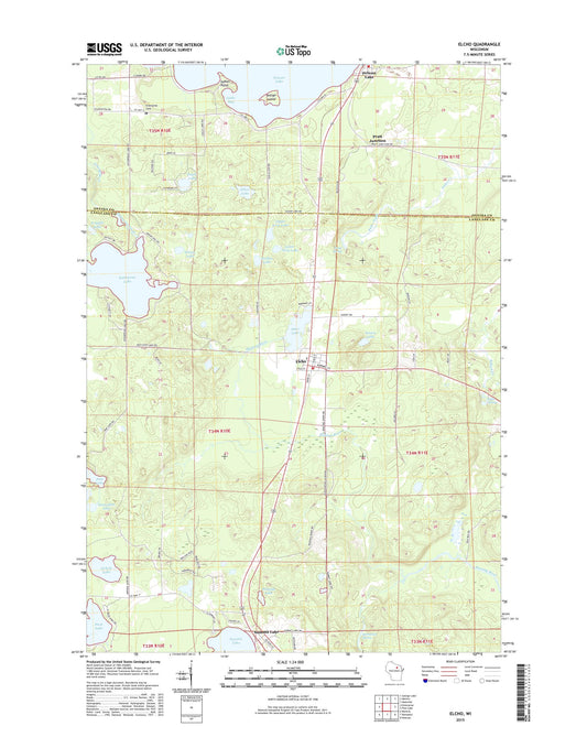 Elcho Wisconsin US Topo Map Image