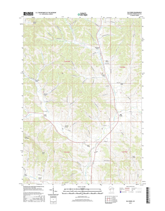 Elk Creek Wisconsin US Topo Map Image
