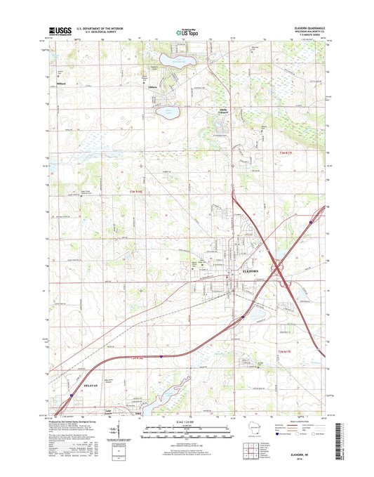 Elkhorn Wisconsin US Topo Map Image