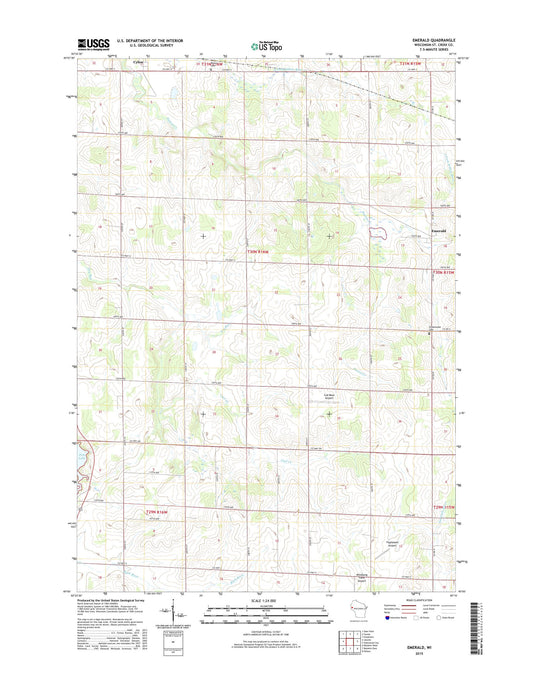 Emerald Wisconsin US Topo Map Image