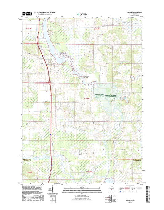 Endeavor Wisconsin US Topo Map Image