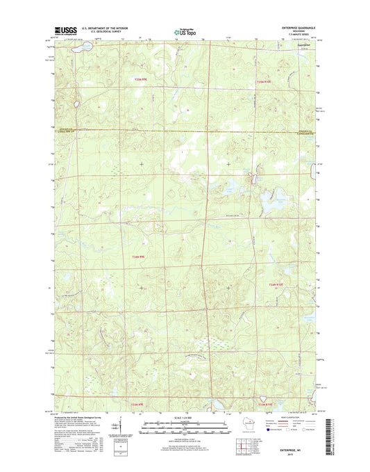 Enterprise Wisconsin US Topo Map Image