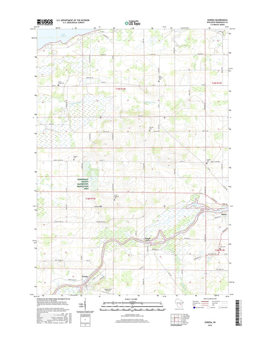 Eureka Wisconsin US Topo Map Image
