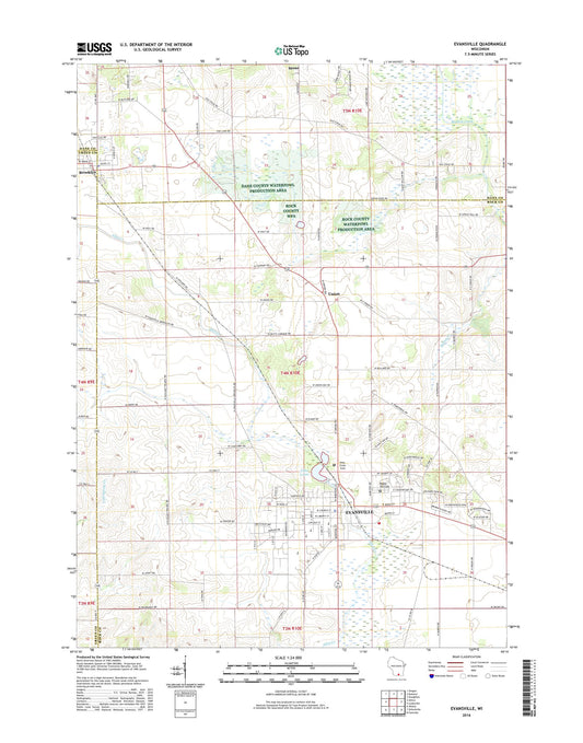 Evansville Wisconsin US Topo Map Image