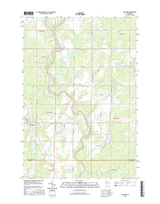 Exeland Wisconsin US Topo Map Image