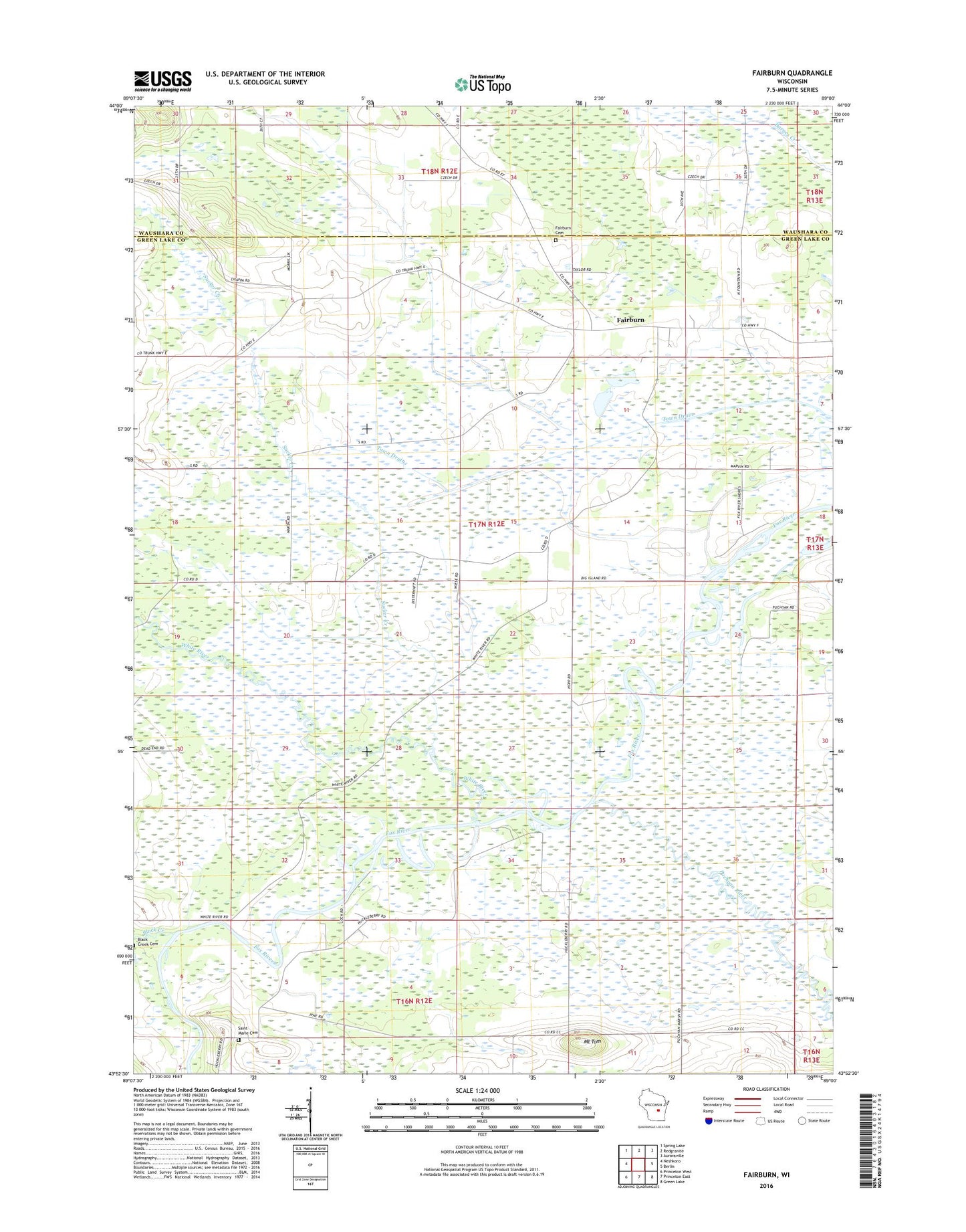 Fairburn Wisconsin US Topo Map Image