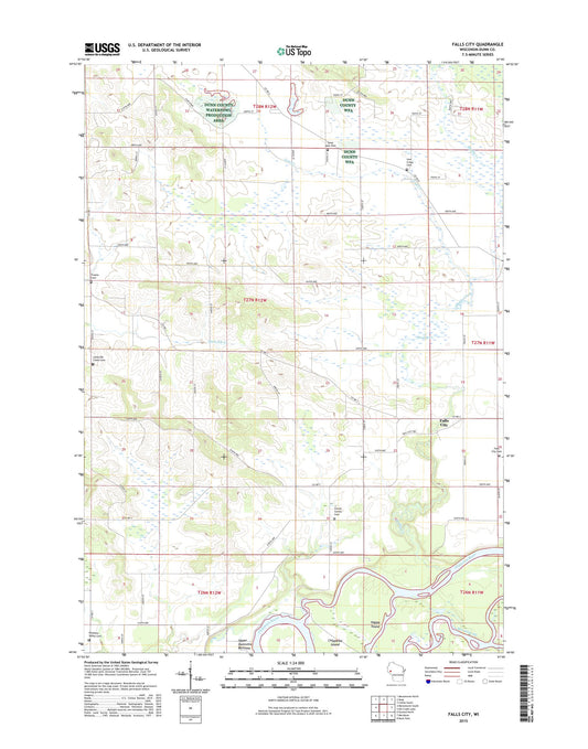 Falls City Wisconsin US Topo Map Image