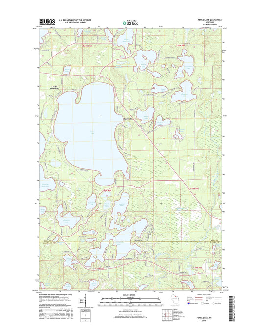 Fence Lake Wisconsin US Topo Map Image