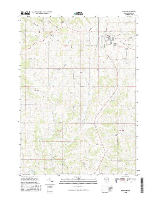 Fennimore Wisconsin US Topo Map Image