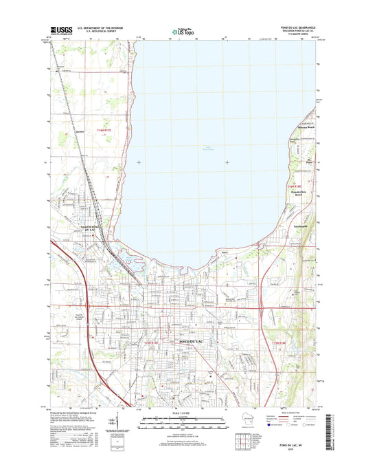Fond du Lac Wisconsin US Topo Map Image