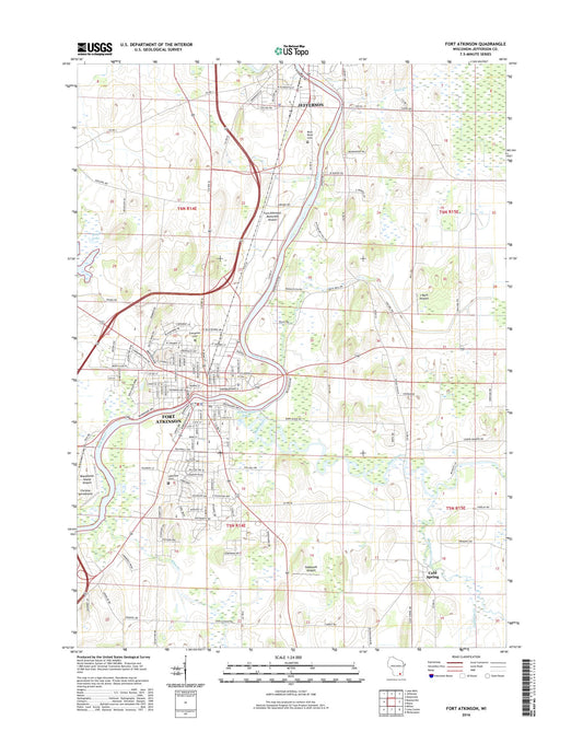 Fort Atkinson Wisconsin US Topo Map Image