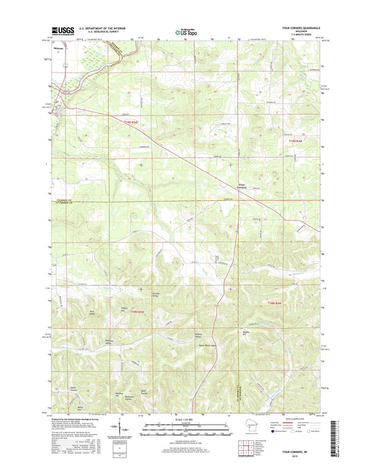 Four Corners Wisconsin US Topo Map Image