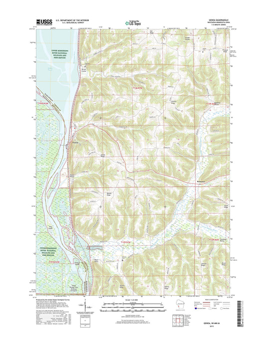 Genoa Wisconsin US Topo Map Image