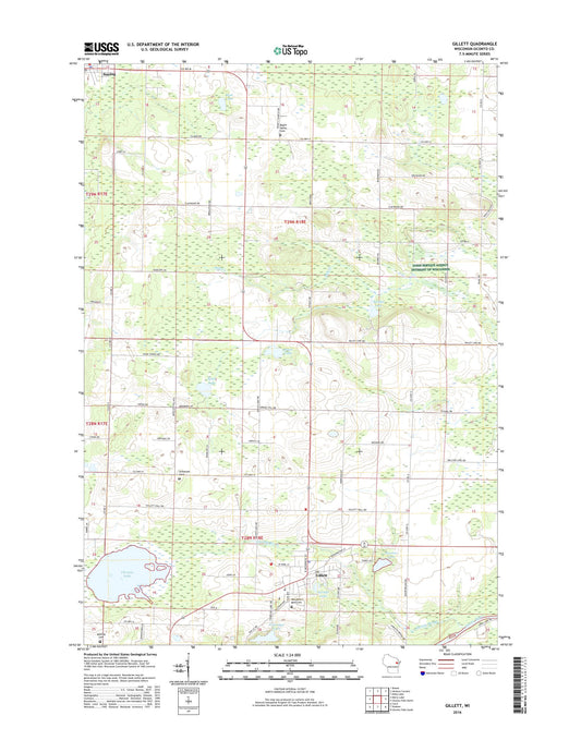 Gillett Wisconsin US Topo Map Image