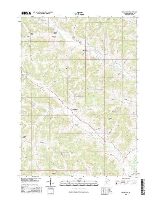 Gillingham Wisconsin US Topo Map Image