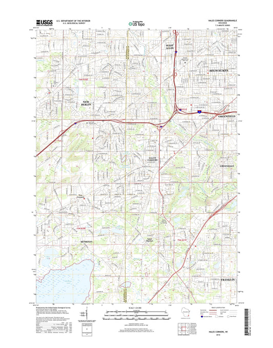 Hales Corners Wisconsin US Topo Map Image