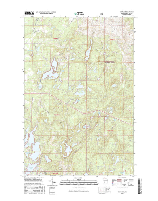 Hart Lake Wisconsin US Topo Map Image
