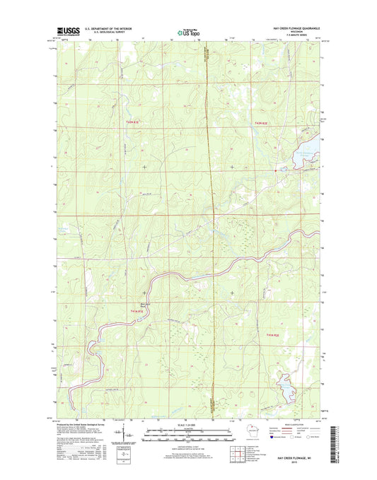 Hay Creek Flowage Wisconsin US Topo Map Image