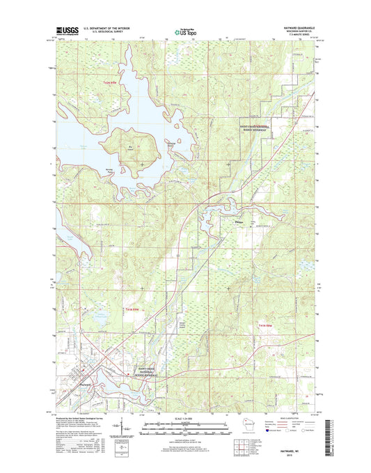 Hayward Wisconsin US Topo Map Image