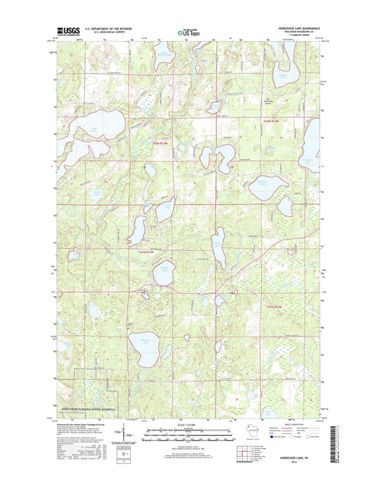 Horseshoe Lake Wisconsin US Topo Map Image