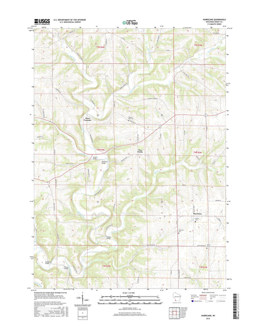 Hurricane Wisconsin US Topo Map Image