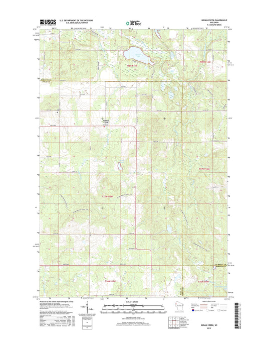 Indian Creek Wisconsin US Topo Map Image