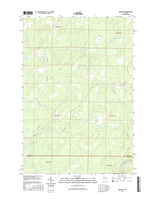 Ingram NW Wisconsin US Topo Map Image
