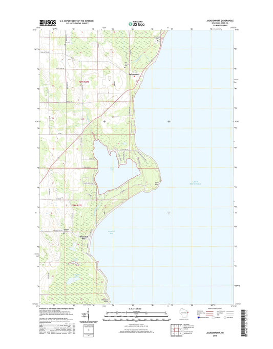 Jacksonport Wisconsin US Topo Map Image