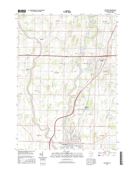 Jefferson Wisconsin US Topo Map Image