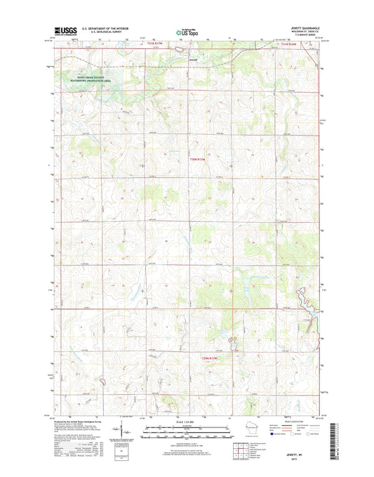 Jewett Wisconsin US Topo Map Image