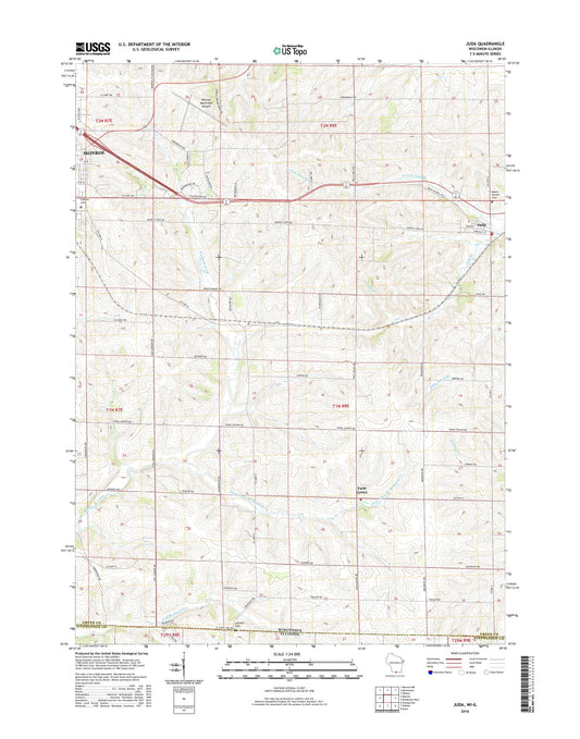 Juda Wisconsin US Topo Map Image