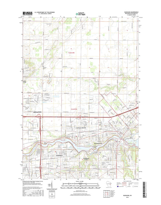 Kaukauna Wisconsin US Topo Map Image