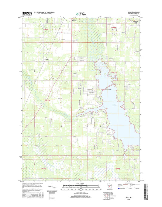 Kelly Wisconsin US Topo Map Image