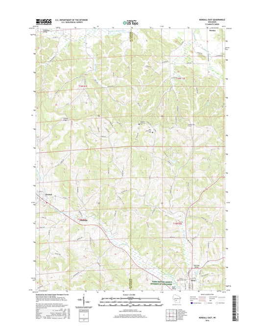 Kendall East Wisconsin US Topo Map Image