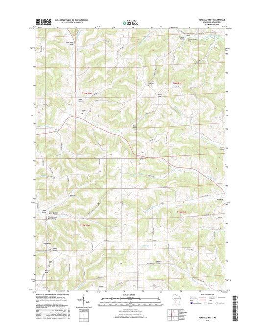 Kendall West Wisconsin US Topo Map Image