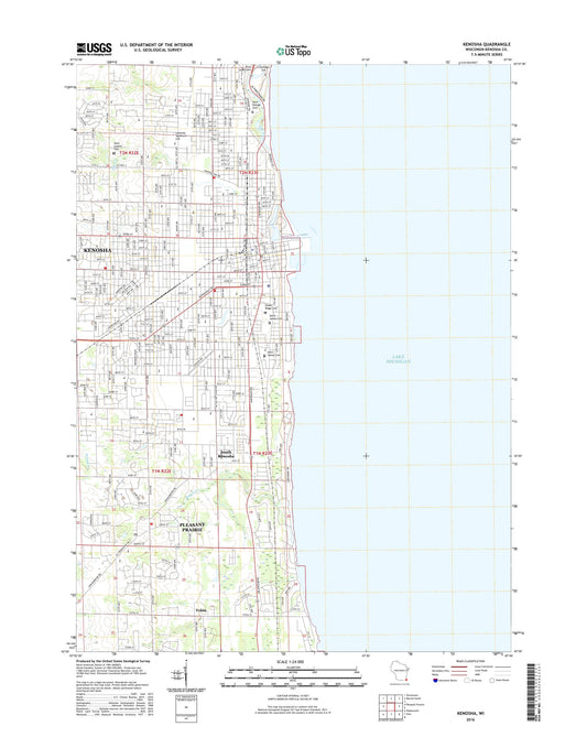 Kenosha Wisconsin US Topo Map Image