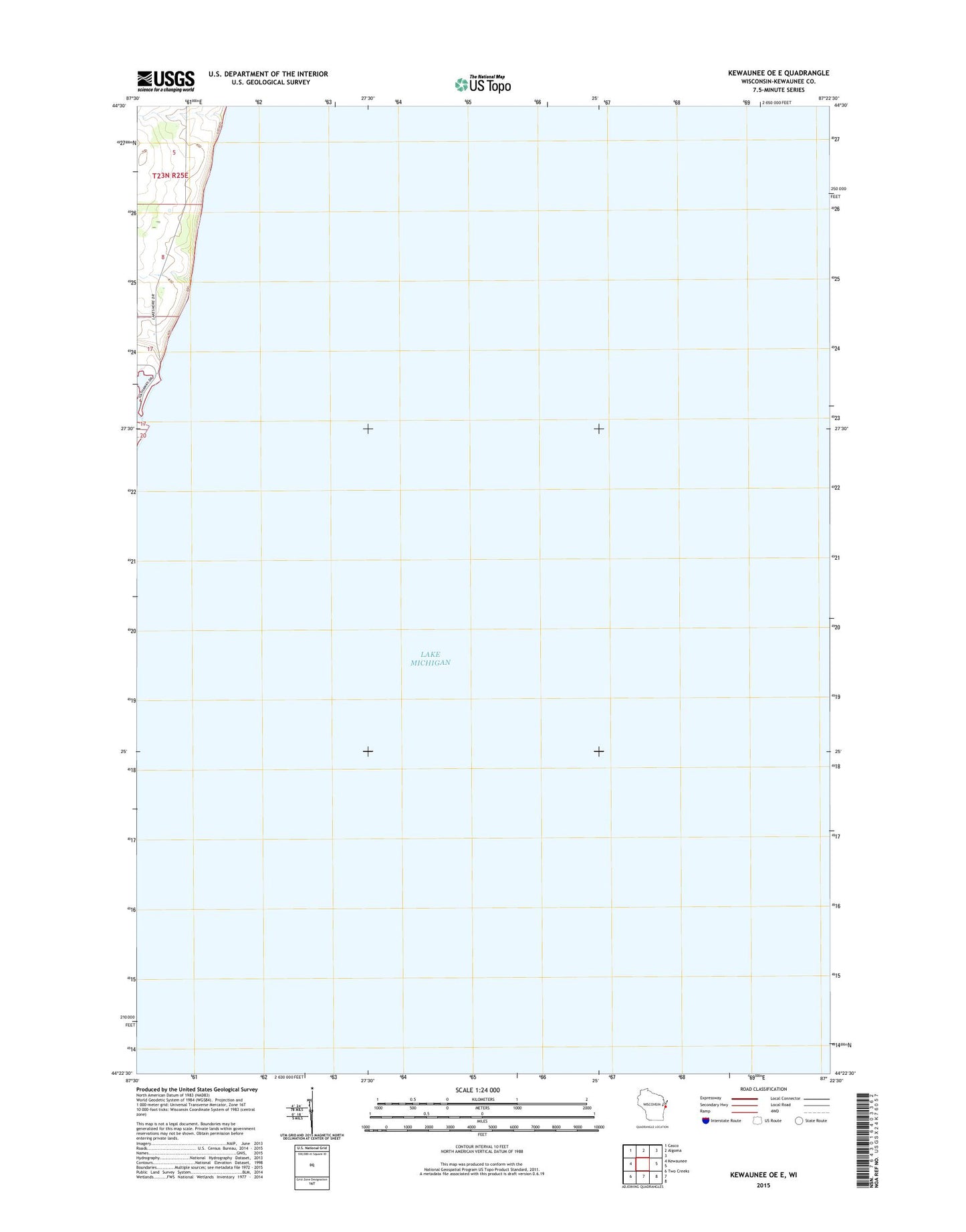 Kewaunee OE E Wisconsin US Topo Map Image