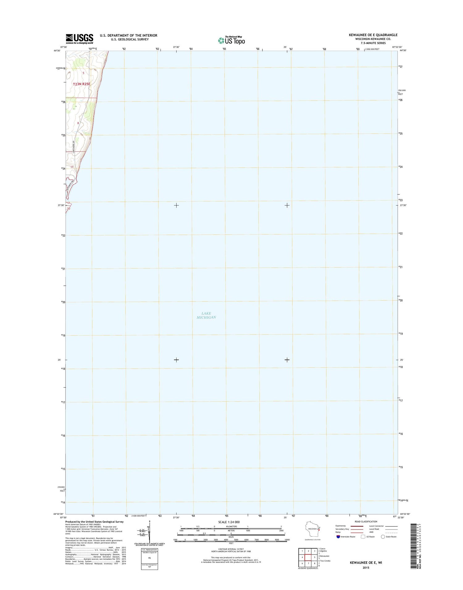 Kewaunee OE E Wisconsin US Topo Map Image