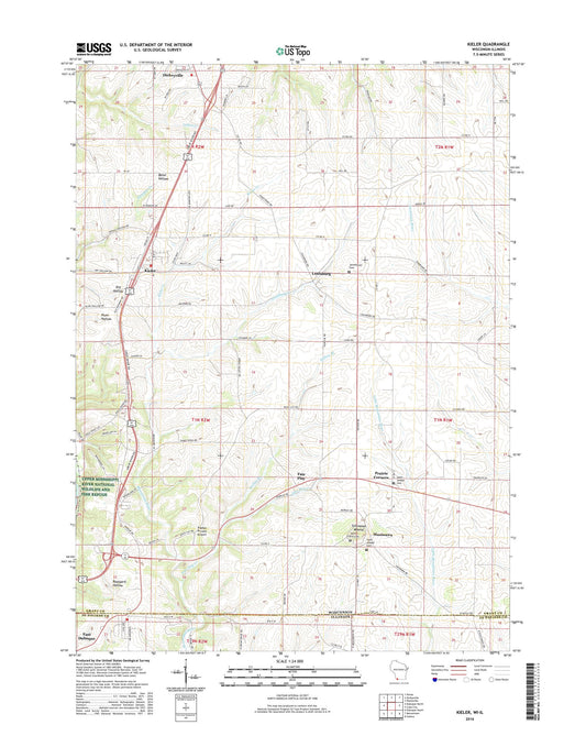Kieler Wisconsin US Topo Map Image