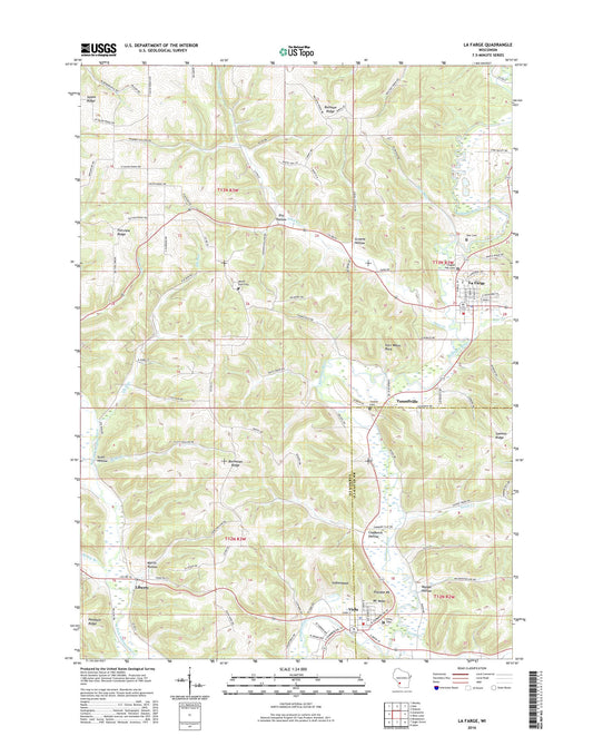 La Farge Wisconsin US Topo Map Image