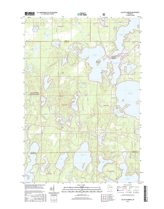 Lac du Flambeau Wisconsin US Topo Map Image