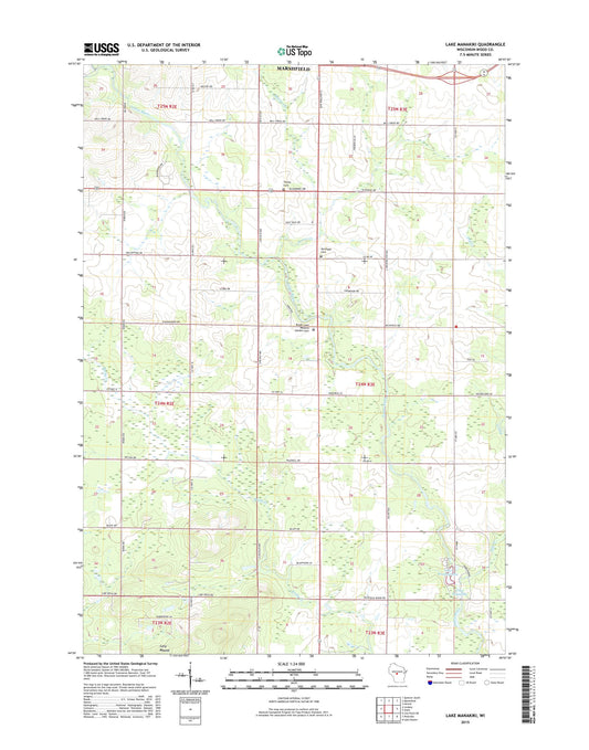 Lake Manakiki Wisconsin US Topo Map Image