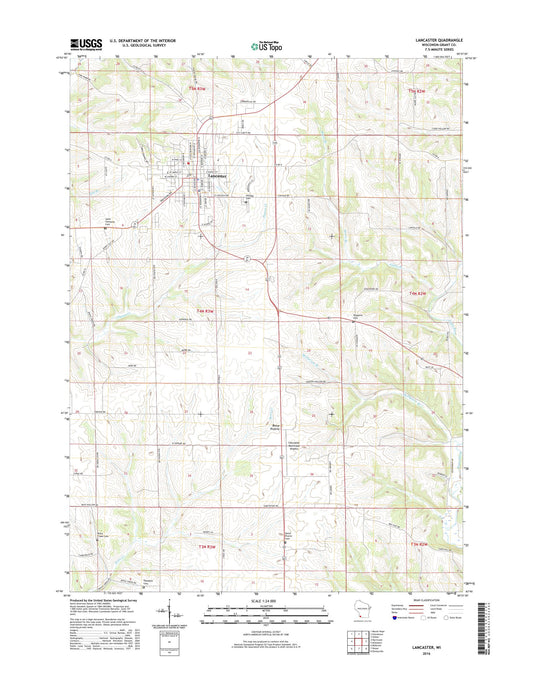 Lancaster Wisconsin US Topo Map Image