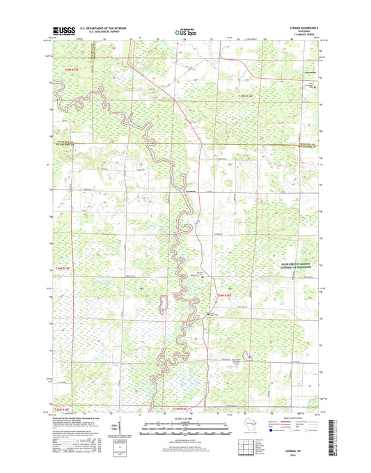 Leeman Wisconsin US Topo Map Image